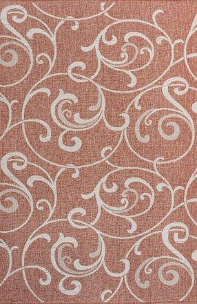 Jonathan Y Designs Maribel Traditional Classic All-Over Scroll Indoor/Outdoor Area Rug in Salmon/cream at Nordstrom, Size 5Ft 0In X 8Ft 0In