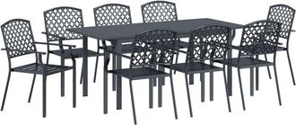 vidaXL Garden Dining Set 9 pcs Anthracite Steel Vidaxl