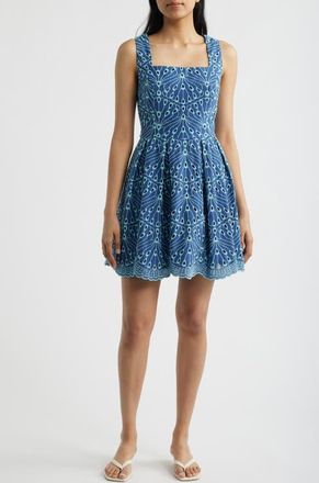 Lilly Pulitzer Cindy Skirted Romper in Starlight Navy X Capri Blue at Nordstrom, Size 16