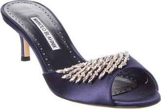 Manolo Blahnik Lumada 50 Satin Mule