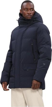 KRAKATAU Qm597 Cassini Quilted Parka - Heren - Jassen - Blauw - Maat: XL Leer