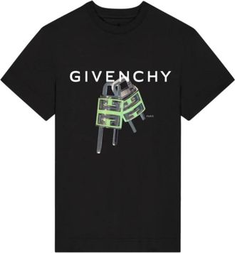 Givenchy Lock T-Shirt - Heren - T-shirts - Zwart - L - Katoen - Tops