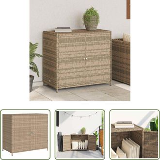 vidaXL Armadio da esterno - Armadietto Portaoggetti Giardino Beige 83x45x76 cm Polyrattan