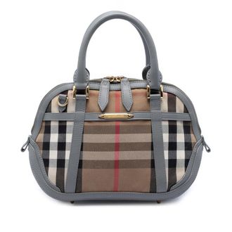 Burberry Pre-owned Burberry Small Leather Trimmed House Check Canvas Bridle Orchard Satchel Ladies H9YEGOZPNYG8MK3W