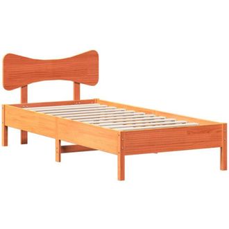 vidaXL Estructura De Cama Sin Colch&oacute;n Madera Maciza Marr&oacute;n 90x190 Cm Vidaxl