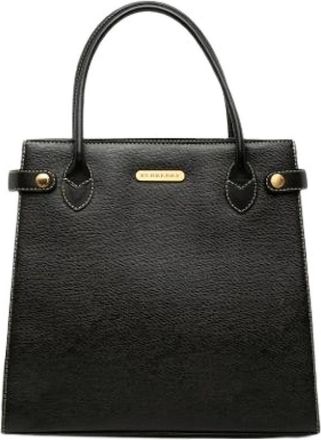 Burberry Pre-owned Vintage Tote Bag - Dames - Vintage Shopper - Zwart - ONE Size - Leer - Vintage