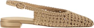 Stuart Weitzman Slingback-Flats aus gewebtem Satin mit spitzer Zehenpartie