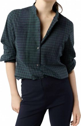 Ann Mashburn Mandarin Hattie Shirt In Blackwatch Plaid