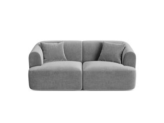 Cosmopolitan Design Sof&aacute; modular 2 plazas de terciopelo gris