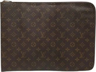Louis Vuitton Pre-owned Monogram Canvas Zip-Around Clutch - Dames - Vintage Clutch - Bruin - ONE Size - Vintage