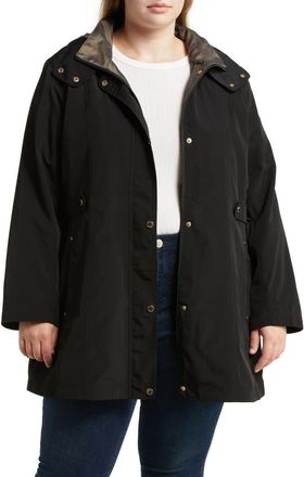 Gallery Water Resistant Rain Jacket in Black at Nordstrom, Size 1X