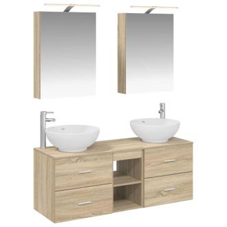 vidaXL Juego De Muebles De Ba&ntilde;o 5 Pcs Roble Sonoma Vidaxl