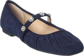 Stuart Weitzman Justina Suede Mary Jane Ballet Flat