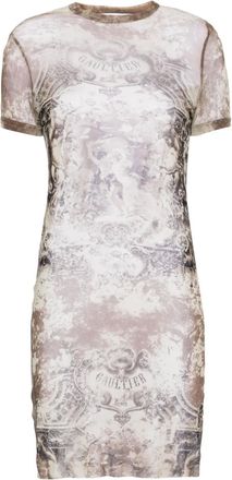 Jean Paul Gaultier Abito corto con fantasia astratta - Grigio