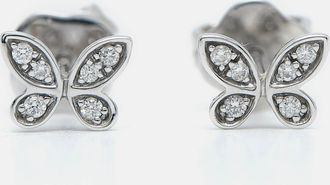 GRAFF Butterfly Pav&eacute; Diamond 18K White Gold Small Stud Earrings