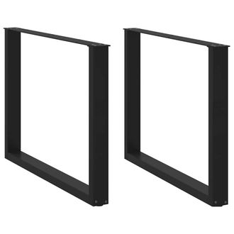Berkfield Home Coffee Table Legs U-Shaped 2 pcs Black 100x(72-73) cm Steel