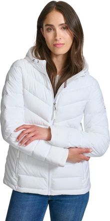 Tommy Hilfiger Womens Essential Lightweight Packable Puffer Jacket, White, XL