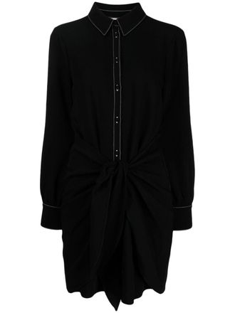 Cinq &agrave; Sept Gabby blousejurk met gestrikte taille - Zwart