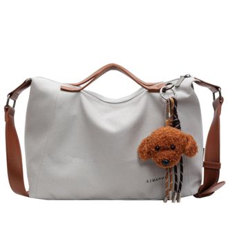 Generic Pufei Women Canvas Single Shoulder Tote Bag Adjustable Strap for Work Travel (Black)