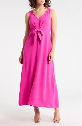 Halogen Front Tie Maxi Dress in Vivid Pink at Nordstrom Rack, Size X-Large