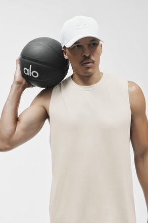 Alo | Conquer Muscle Tank Top in Bone, Size: Medium