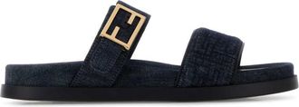 Fendi Denim Logo Sandals