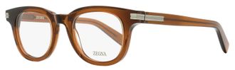 Ermenegildo Zegna Mens Thick Oval Eyeglasses EZ5279 045 Transparent Brown 48mm