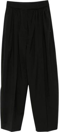 Sportmax Zorro Wijde Broek - Dames - Broeken - Zwart - XS - Wol - Broeken