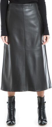Max Studio Faux Leather A-Line Skirt in Black at Nordstrom Rack, Size X-Large
