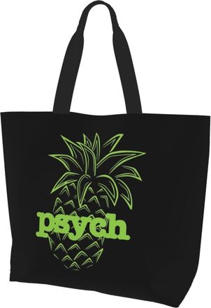 AOOEDM Psych Pine Ladies Canvas Tote Reusable Shopping Bag
