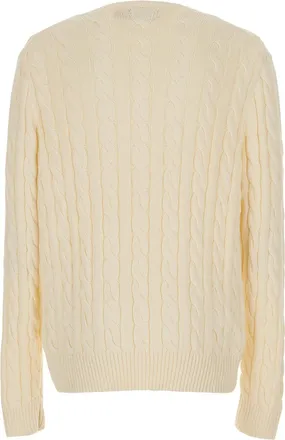 Polo Ralph Lauren Mens Crewneck Sweater White Cotton Tops Top
