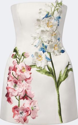 LEO LIN Roselle floral-appliqu&eacute; bustier dress