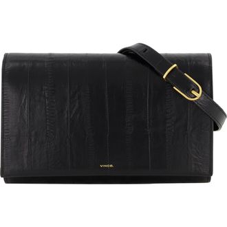 Vince Eel Embossed Leather Wallet on a String in Black at Nordstrom