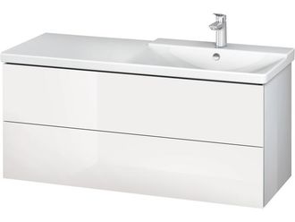 Duravit Duravit L-cube M&oacute;dulo Mural 1220mm De Ancho, Profundidad 481, 2 Cajones, Apto Para P3 Comfort Art&iacute;culo 233412, Lavabo A La Derecha, Color: Laca Blanca