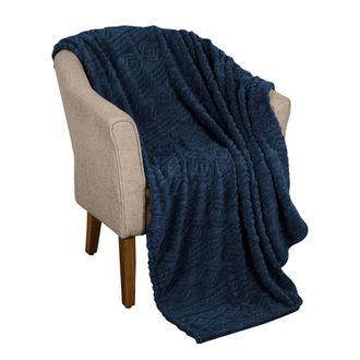 Superior Arctic Boho Knit Jacquard Fleece Throw Blanket Medium Weight Fluffy Bedding by Superior