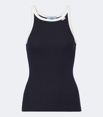 Prada Ribbed-knit cotton tank top