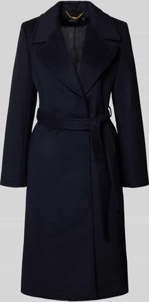 Lauren Ralph Lauren Mantel mit Reverskragen und Bindeg&uuml;rtel in Marine, Gr&ouml;&szlig;e 40