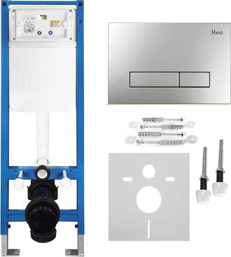 Rea Bastidor Para Inodoro Suspendido Rea Slim 024n Con Pulsador Hd Satin
