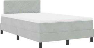 vidaXL Cama Tipo Box Spring Gris Claro 120 X 190 Cm Terciopelo Vidaxl