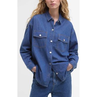 Barbour Woodrow Denim Button-Up Shirt in Authentic at Nordstrom Rack, Size 8 Us / 12 Uk