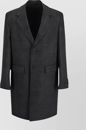 Prada check pattern wool coat
