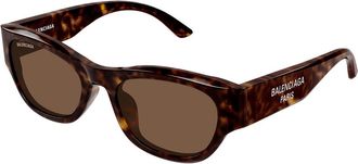 Balenciaga BB0389SK Asian Fit 002 Womens Sunglasses Tortoiseshell Size 55
