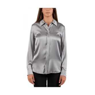 Max Mara Overhemden, Dames, Grijs, M, Katoen, Elegante Studio Blouse