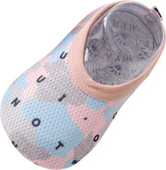 Generic Baby Warm First Walking Shoes Anti-Slip Soft Sole Slipper Booties Gait-Adaptation Barefoot Trainers Wide Fit Newborn with Plush Lining Pink