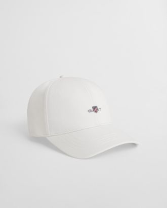 GANT Baseball Cap GANT HIGH SHIELD COTTON TWILL CAP, Herren, beige (eggshell), Twill, Baumwolle, Caps Baseball Cap, mit einer hohen Krone
