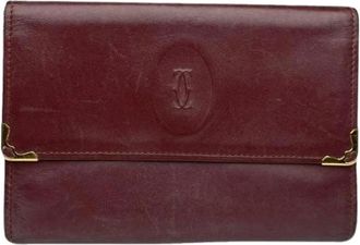 Cartier Pre-owned Leather Wallet - Dames - Vintage Accessoires - Rood - ONE Size - Leer - Vintage