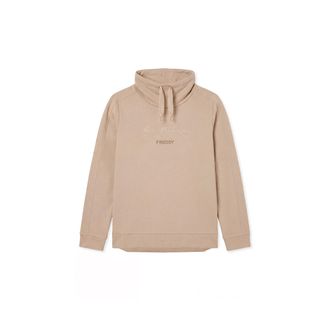 Freddy Felpa Regular Donna con Collo Alto e Fondo Asimmetrico