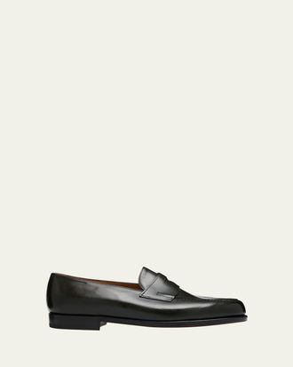 John Lobb Mens Lopez Calf Leather Penny Loafers
