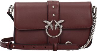 Pinko Pinko Love Crossbodytassen Dames Leer Rood/Bordeaux