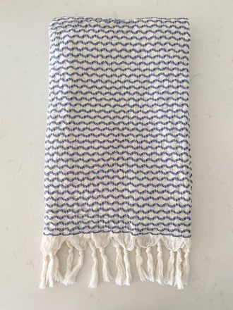 Anaya with Love Beach Wave Turkish Cotton Beach Towel in Country Club Blue at Nordstrom